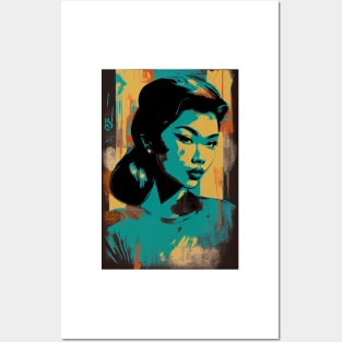 Vintage asian woman in pop-art style Posters and Art